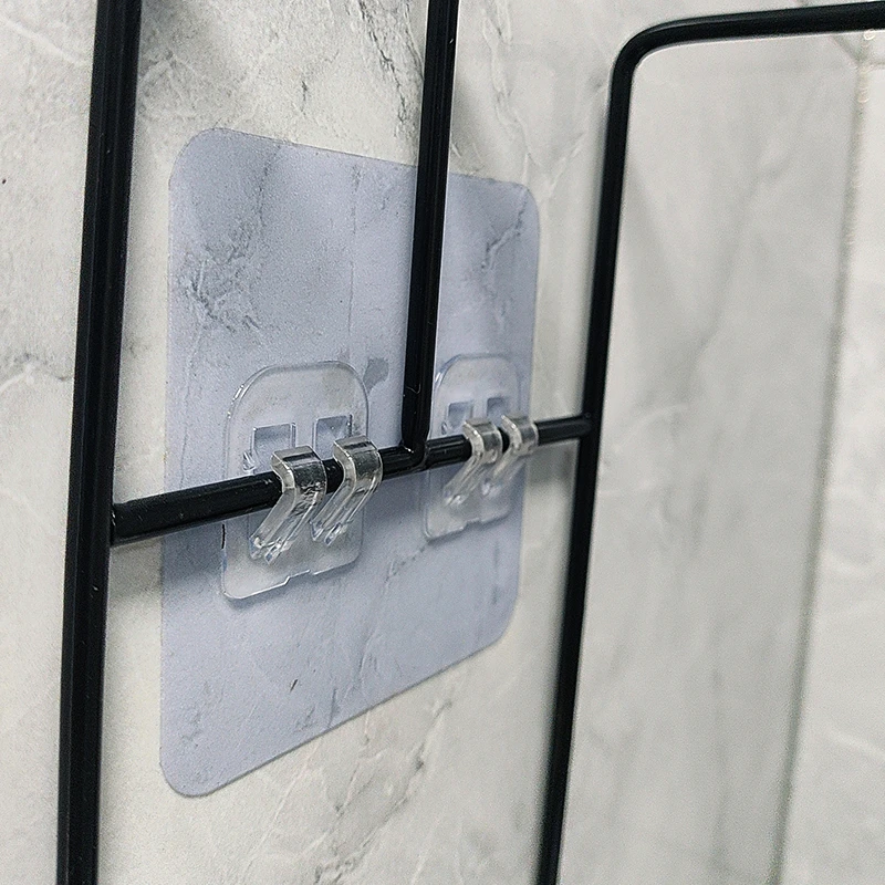 免组装厨房收纳架配件3个免打孔粘贴挂钩抹布架卡扣透明无痕爪钩