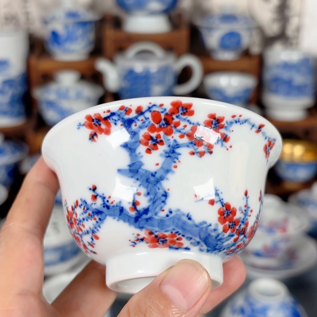 青花瓷器手绘作品陶瓷杯