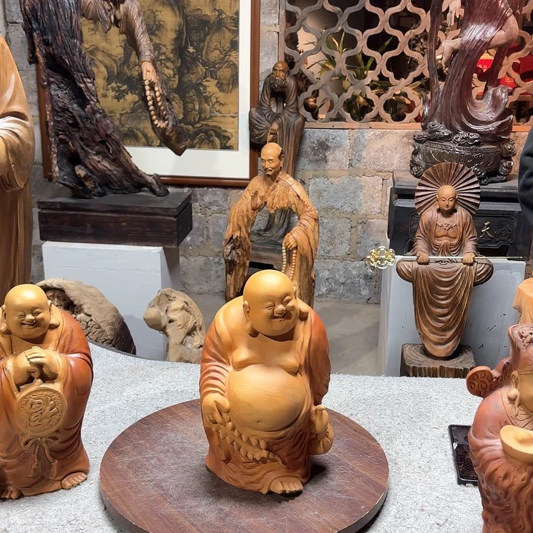 香樟木开****店香樟木雕弥勒