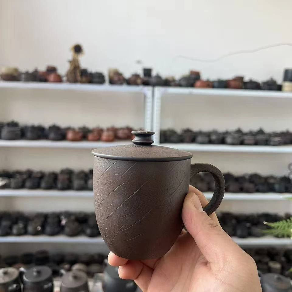 建水紫陶 叶脉纹小容量 办公杯 全品 特价