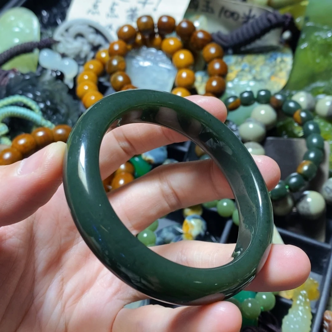 和田玉未镶嵌颈饰55口