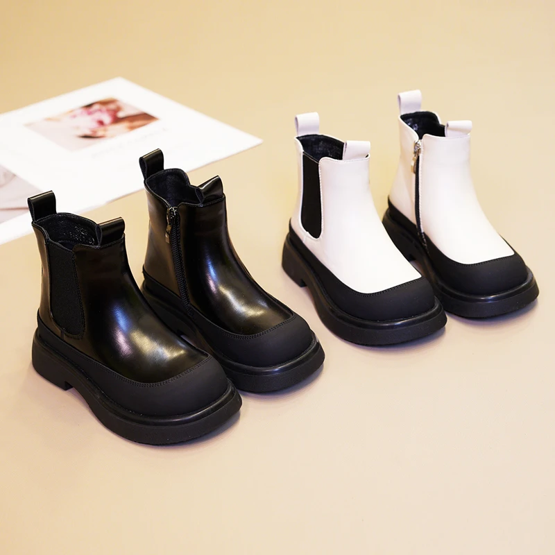 3329女童靴子童鞋2025秋冬季新款加绒儿童小公主烟筒靴潮童