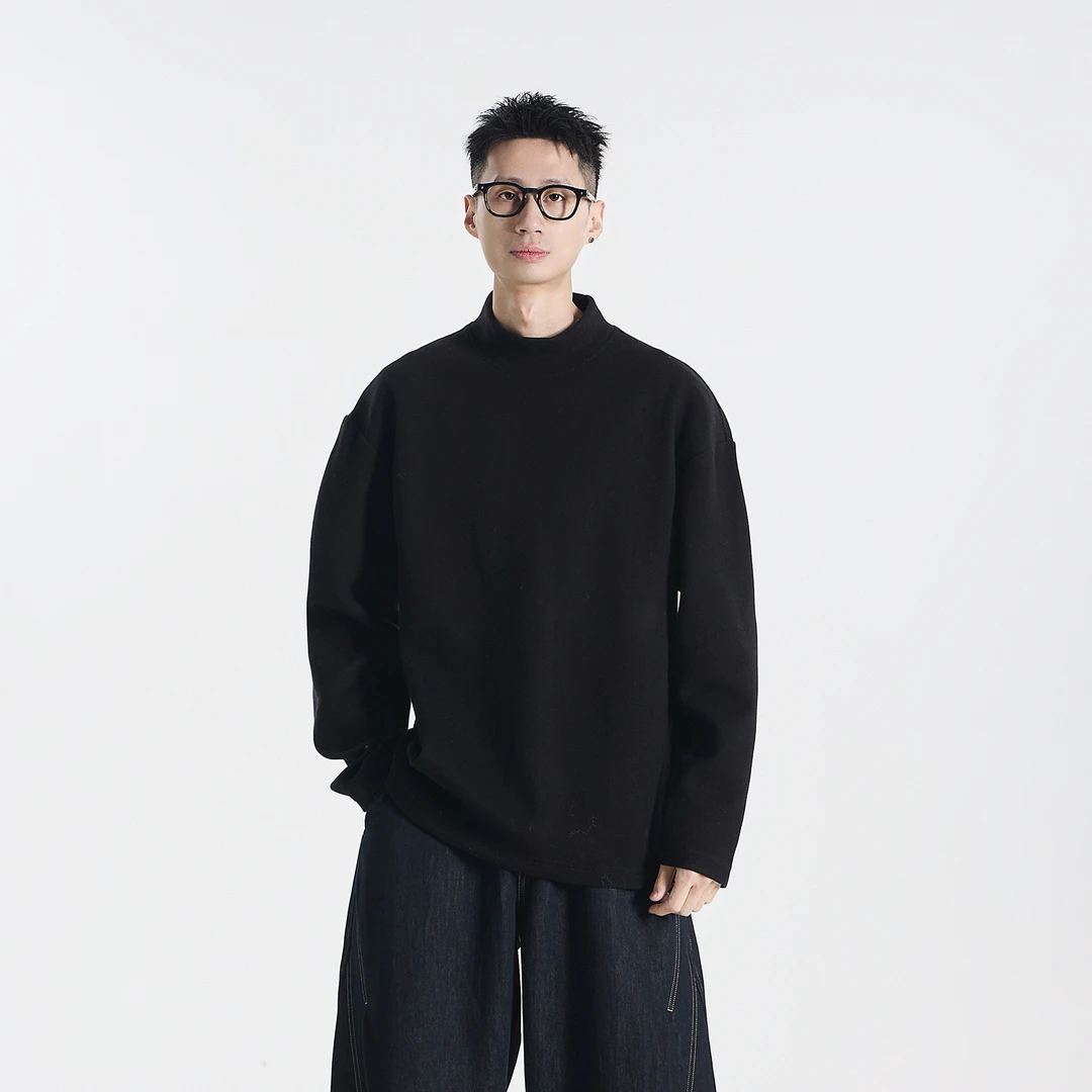 GCCDUPE77『暖冬』双面德绒绵羊毛混纺高领简约宽松百搭长袖打底