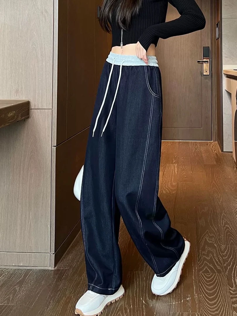 8829女士百搭牛仔弯刀裤