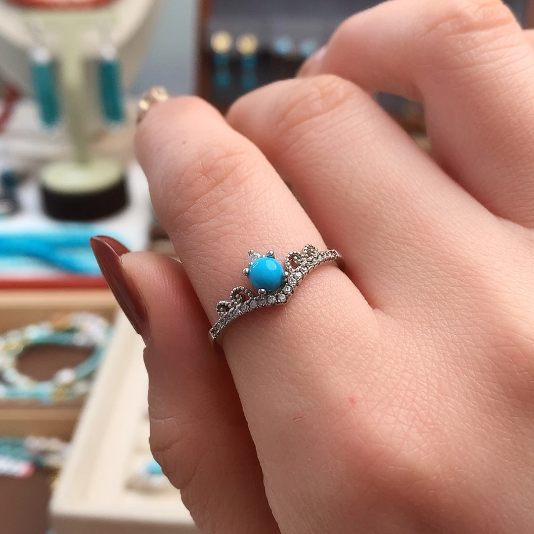 绿松石珠宝奇石银S925镶嵌