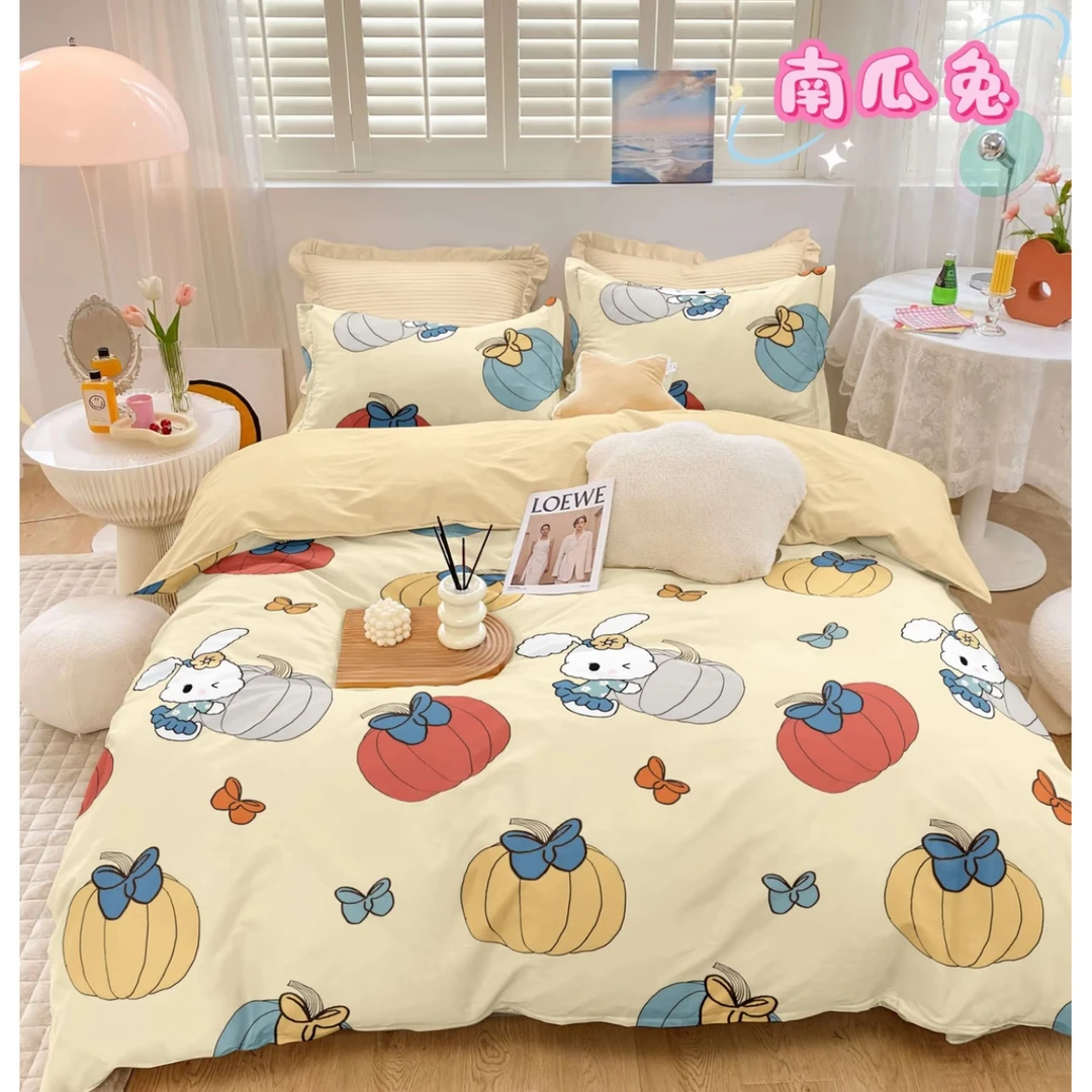 【南瓜兔】1.5/2.3 卡通百支四季款单人床单