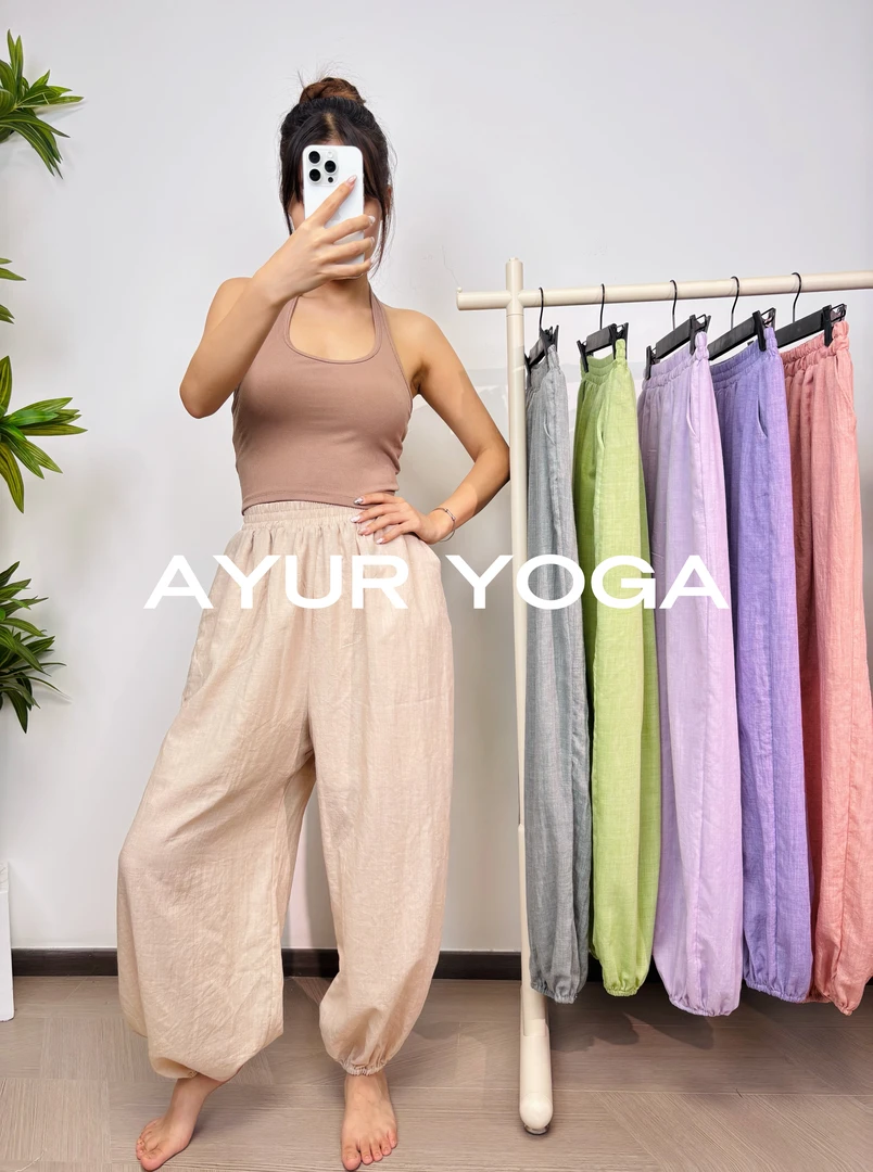 【618大促】棉麻纱灯笼裤运动背心套装