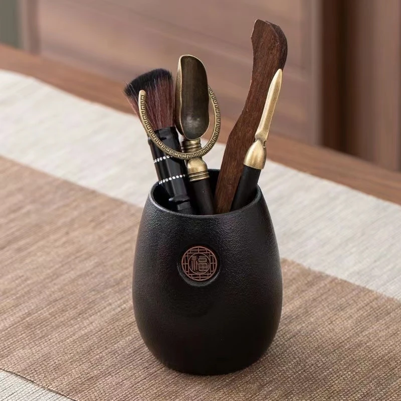 乌金石《福》六君子 茶道配件