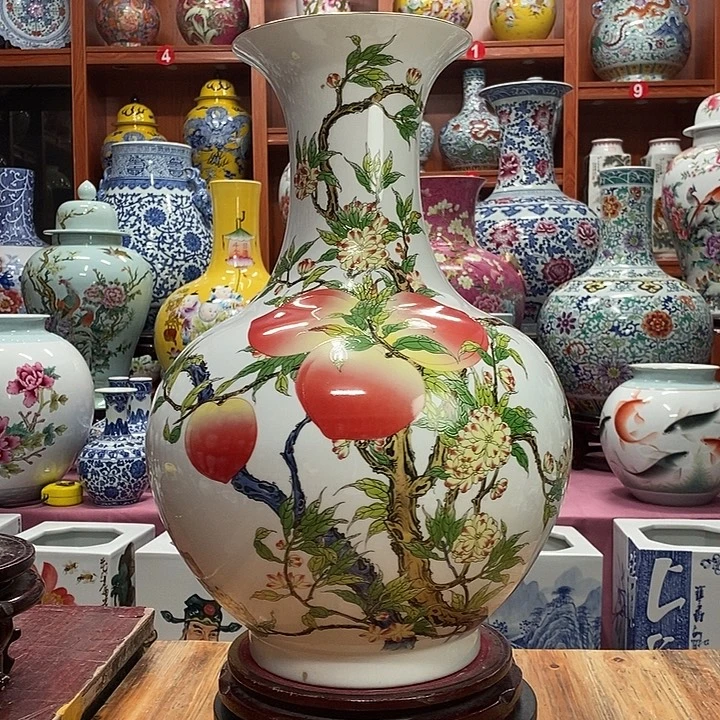 景德镇陶瓷手工手绘花瓶摆件