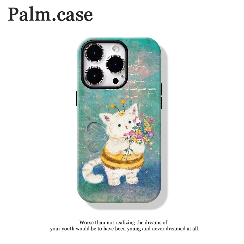 菲林二合一适用苹果/华为/oppo/vivo/小米/一加手机壳16p卡通猫咪