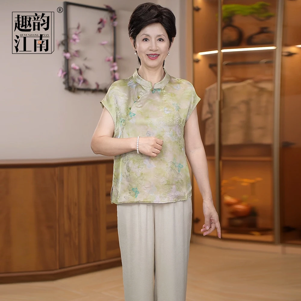 趣韵江南中老年妈妈夏季两件套免搭配奶奶装年轻气质套装