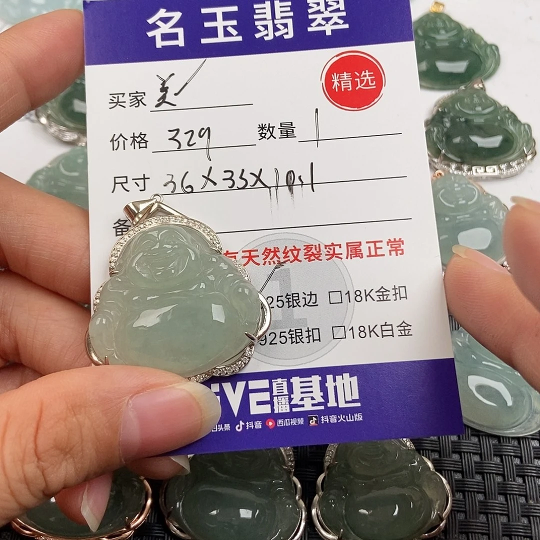 美***美翡翠银S925镶嵌颈饰