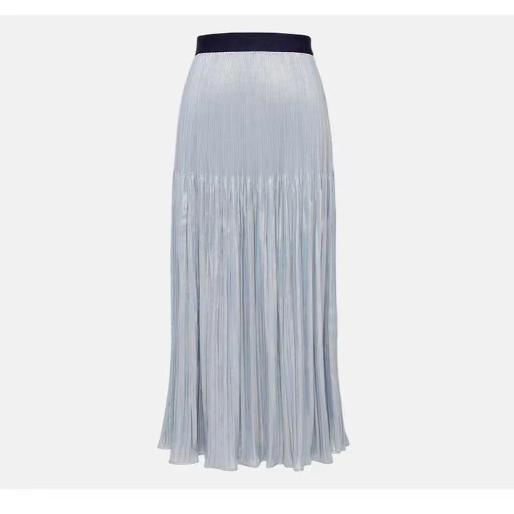 25s人鱼姬流光褶艺裙绒干A紫百褶半身裙新款【25BQ0845】【163】