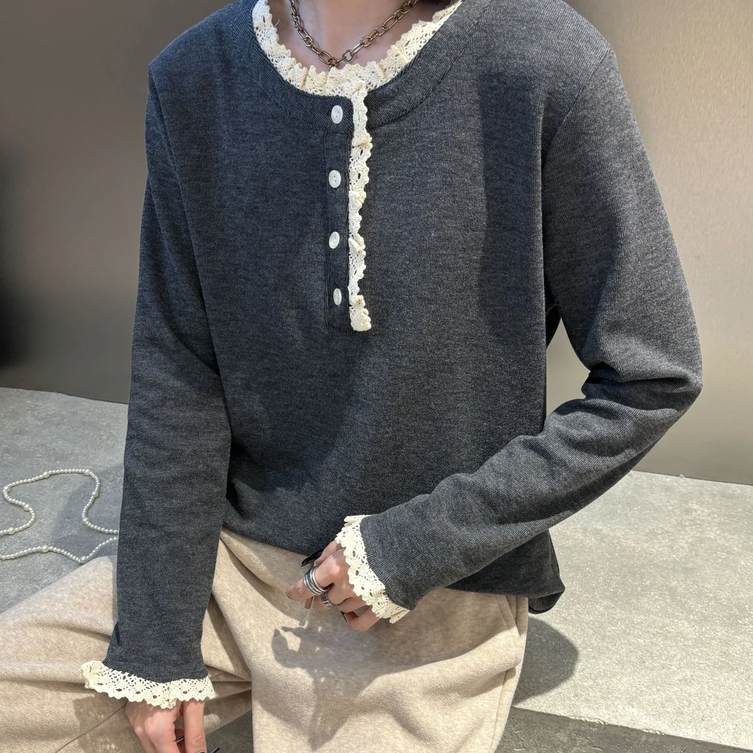 2024设计感蕾丝打底衫（601）长袖时尚百搭