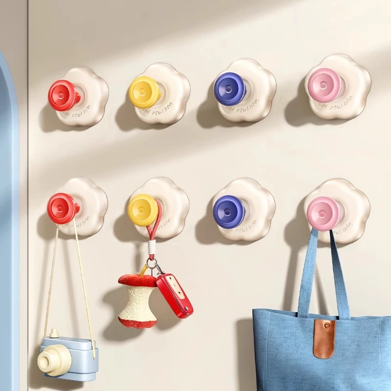 吸盘玄关挂钩强力承重粘胶免打孔入户门口放钥匙帽子置物粘贴