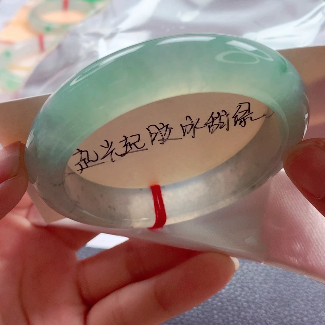 翡翠未镶嵌手镯师妹55.3小万战斗机冰绿（6号）