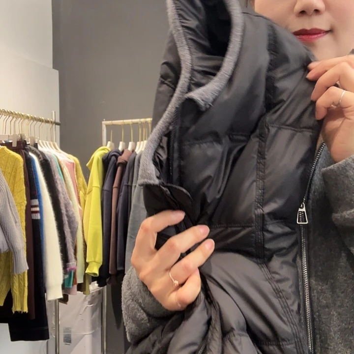 黑色羽绒马甲背心12345