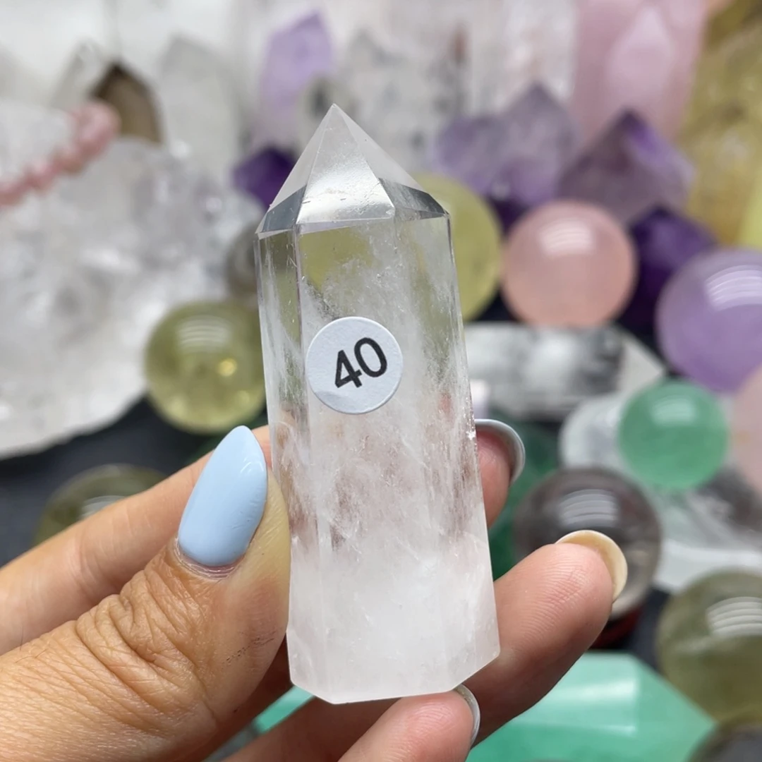 水晶珠宝半成品未镶嵌闻*陌40白水晶柱