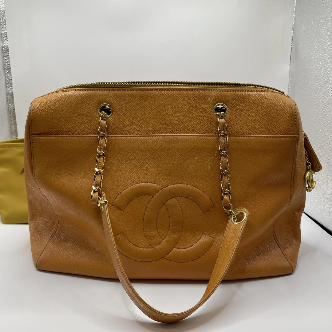 95新 Chanel/香奈儿 大吉中古Chanel香奈儿黄色波士顿手提包