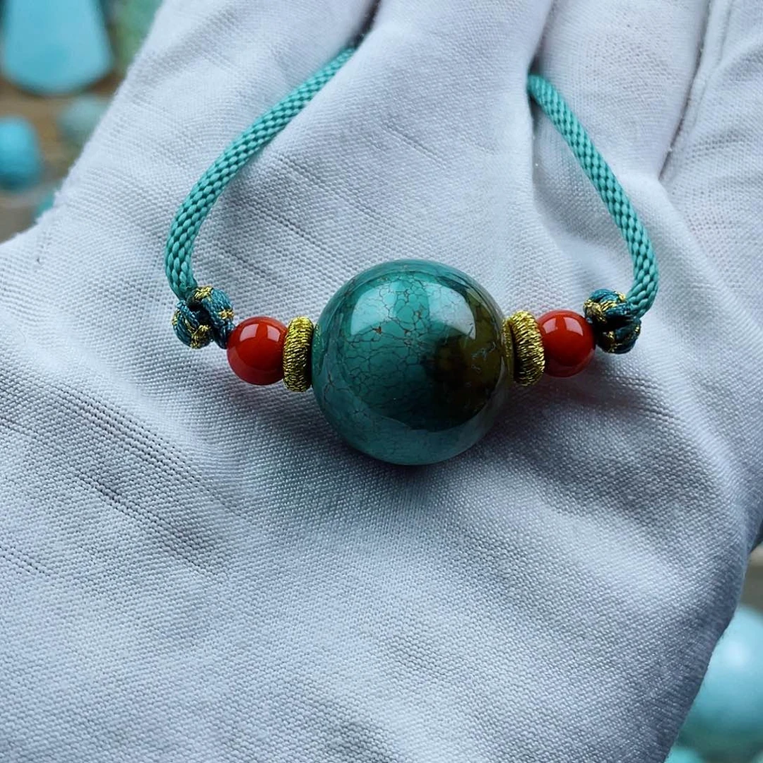 未镶嵌绿松石珠宝奇石19mm