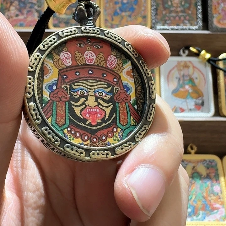 吊坠3.5尺寸纯手绘扎基拉姆唐卡