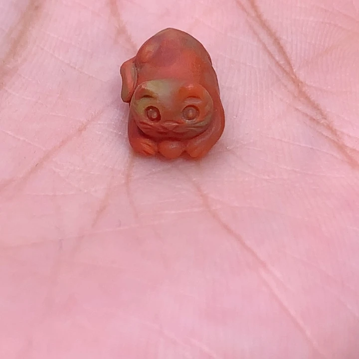 未镶嵌南红南红玛瑙包浆小猫