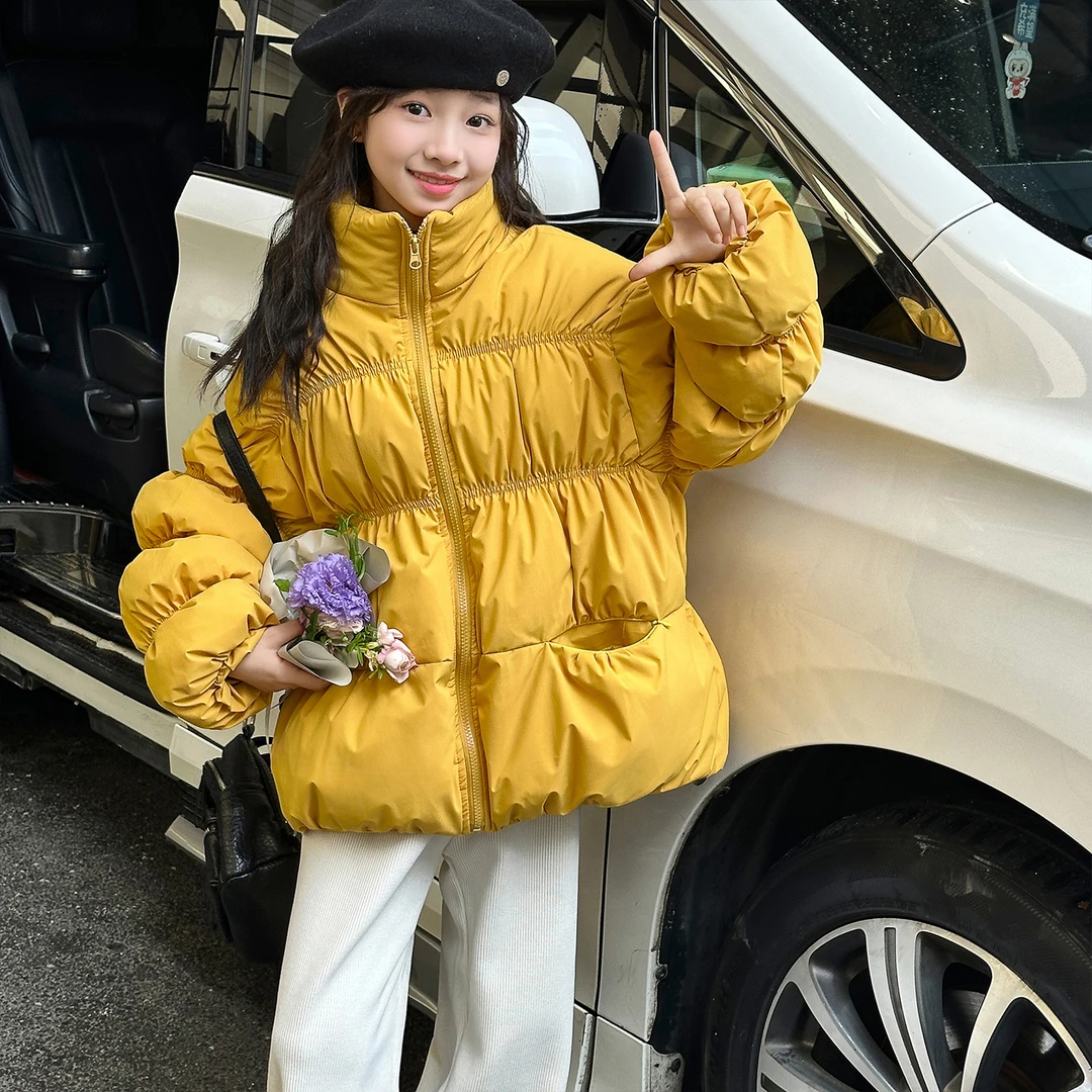 女童羽绒服2025年新款冬装洋气时髦中大童白鸭绒韩版加厚保暖外套