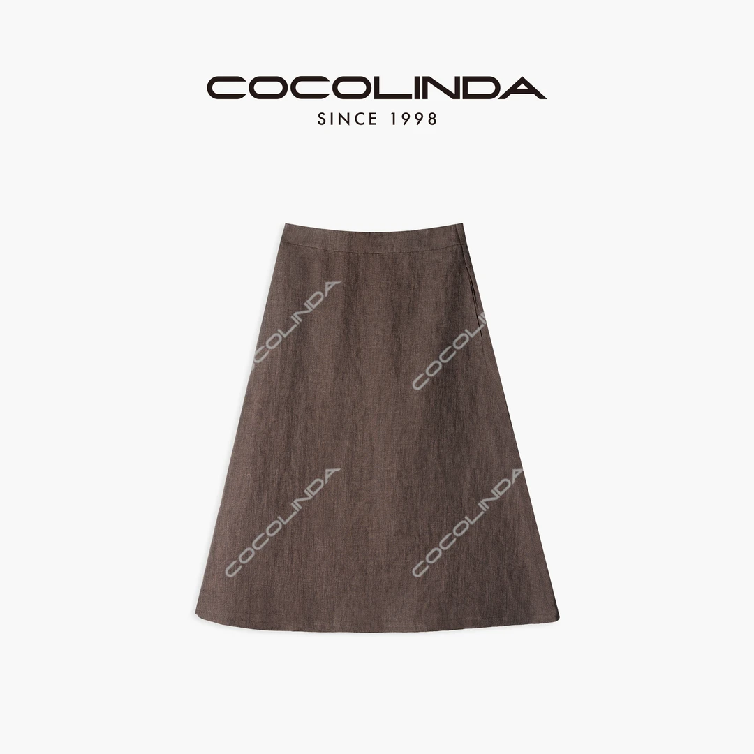 COCOLINDA复古老钱亚麻半裙 Q1439