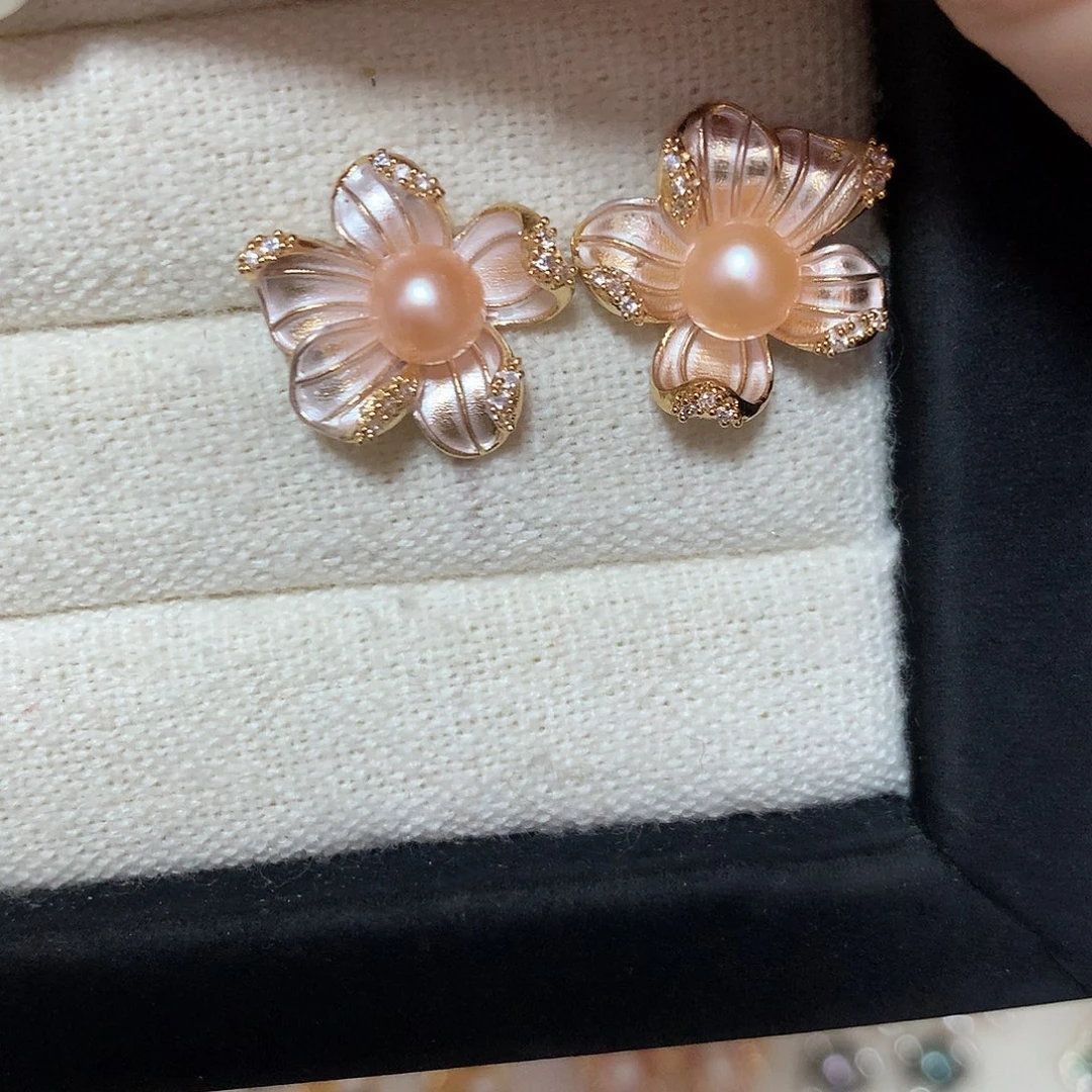 淡水珍珠耳饰合金