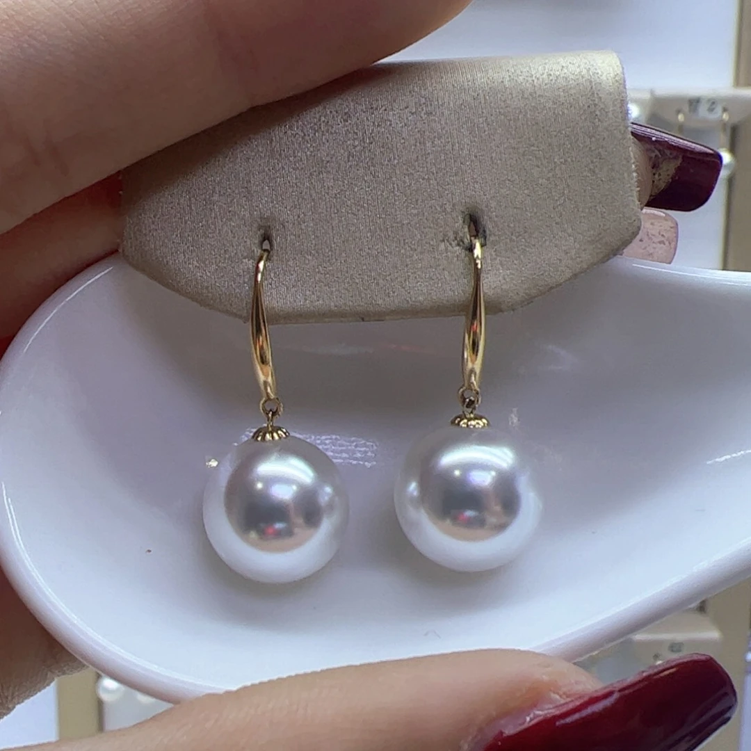 淡水珍珠耳饰18K金镶嵌