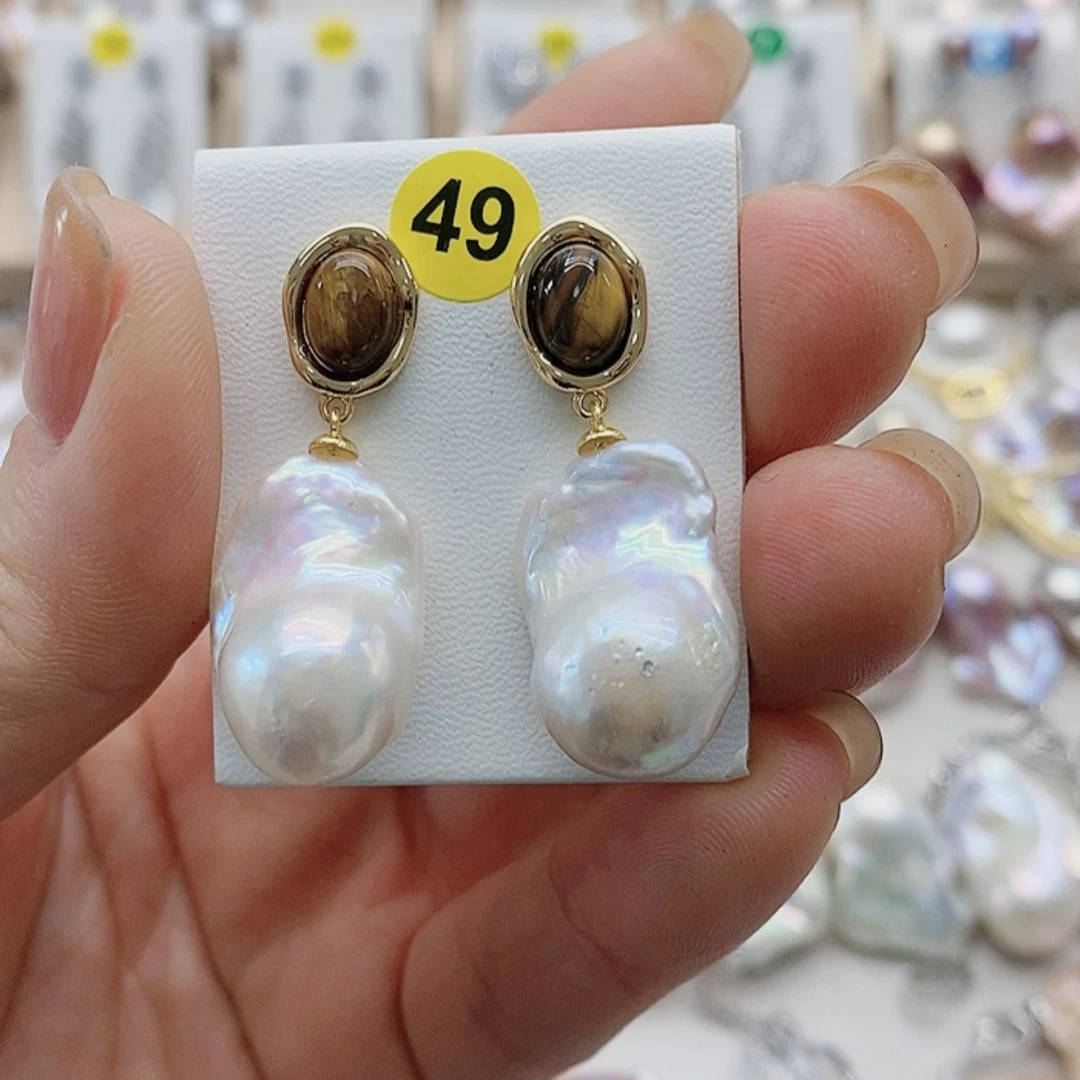 【闪购商品】淡水珍珠耳饰9K金镶嵌