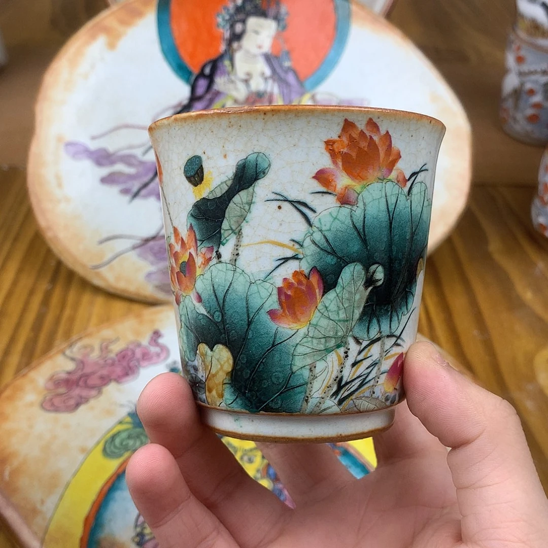 渔***晚杯景德镇陶瓷手作