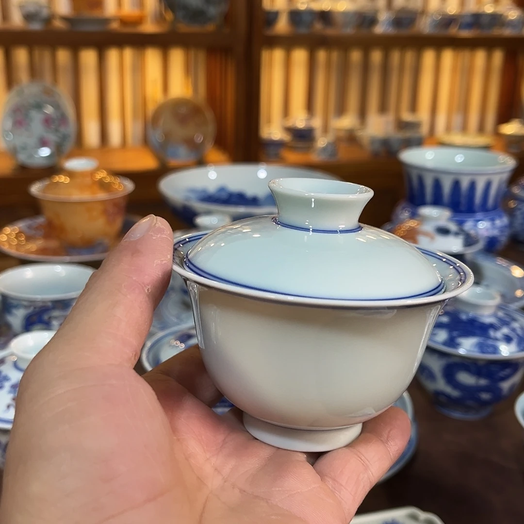 錡镇堂手工手绘盖碗