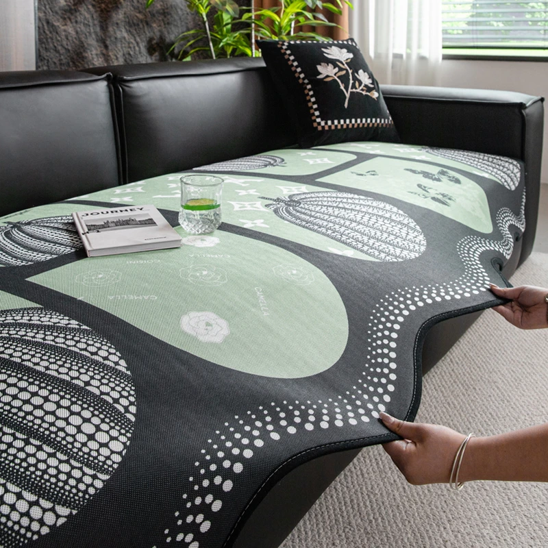 麦颜夏天冰丝凉感丝异形沙发垫夏季2025新款沙发凉席垫防滑盖布巾