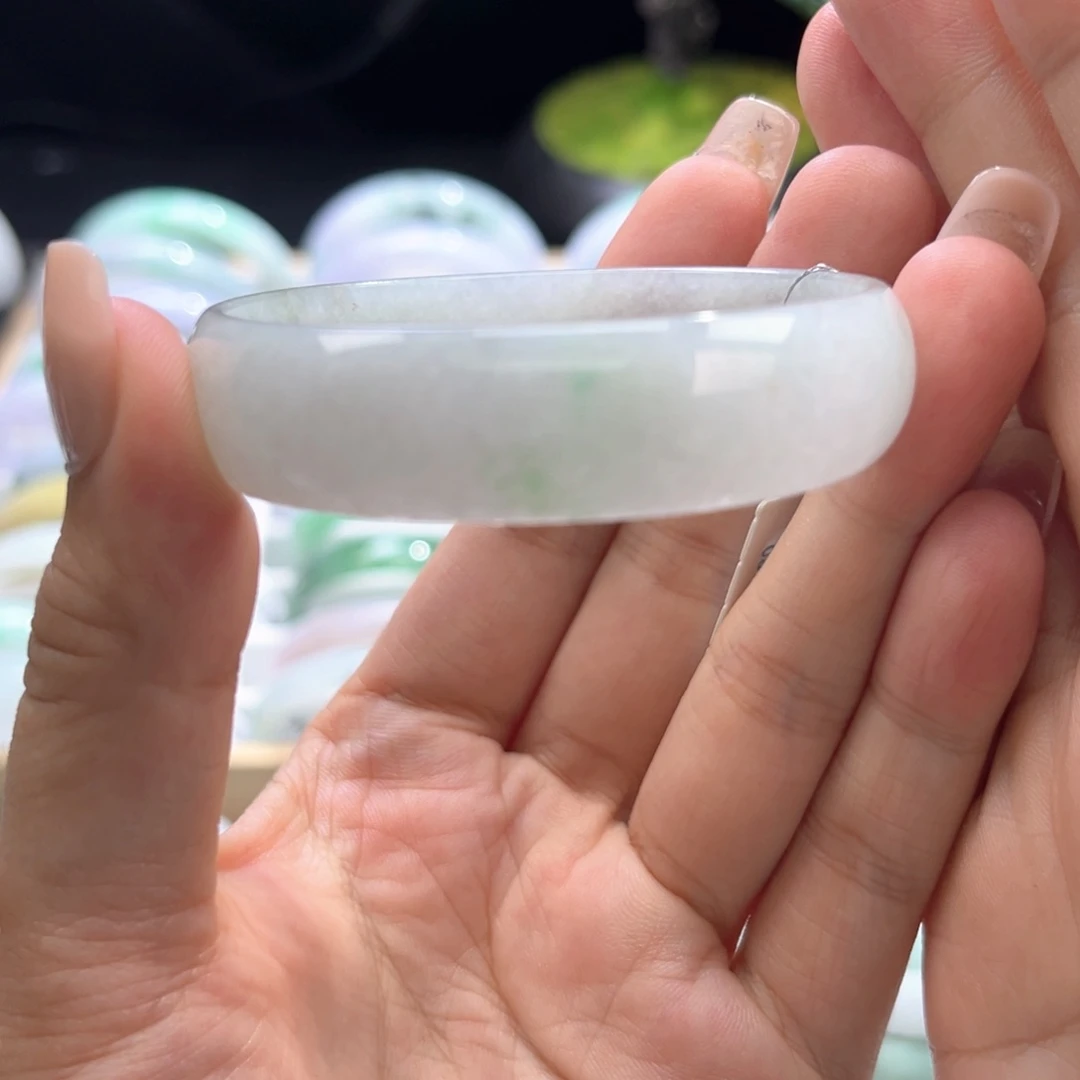 未镶嵌手链翡翠小雅52圈口宽板