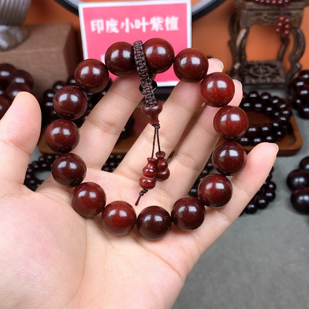 木宝阁小叶紫檀手串，尺寸16mm（现货实拍）