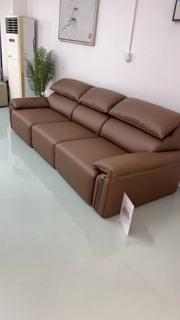 681直排尺寸2.9米生态真皮三人位客厅沙发极简皮沙发家用简约皮艺