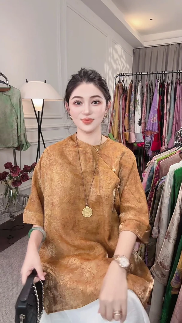 【金罗】新中式国风中袖上衣高级时尚百搭气质显瘦