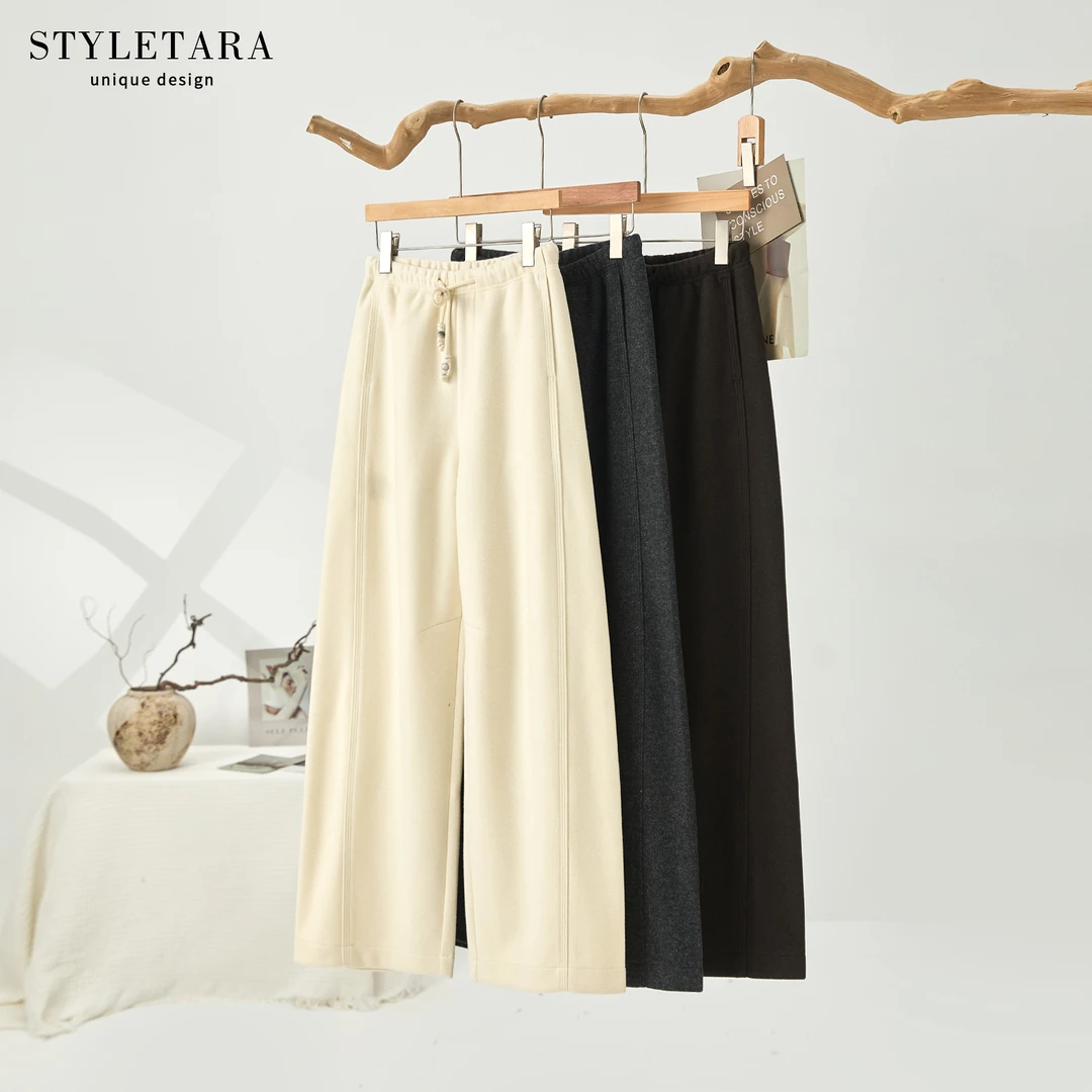 *冬季女士抽绳腰阔腿休闲裤13354