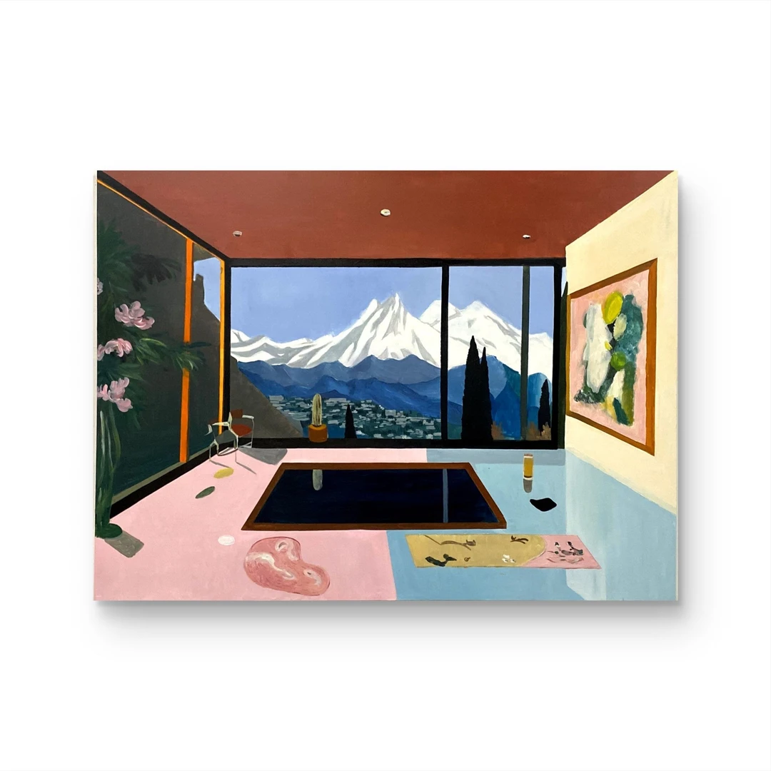 【阿尔卑斯】原创手绘挂画 “105*140” No.1461 客厅玄关手绘装饰画