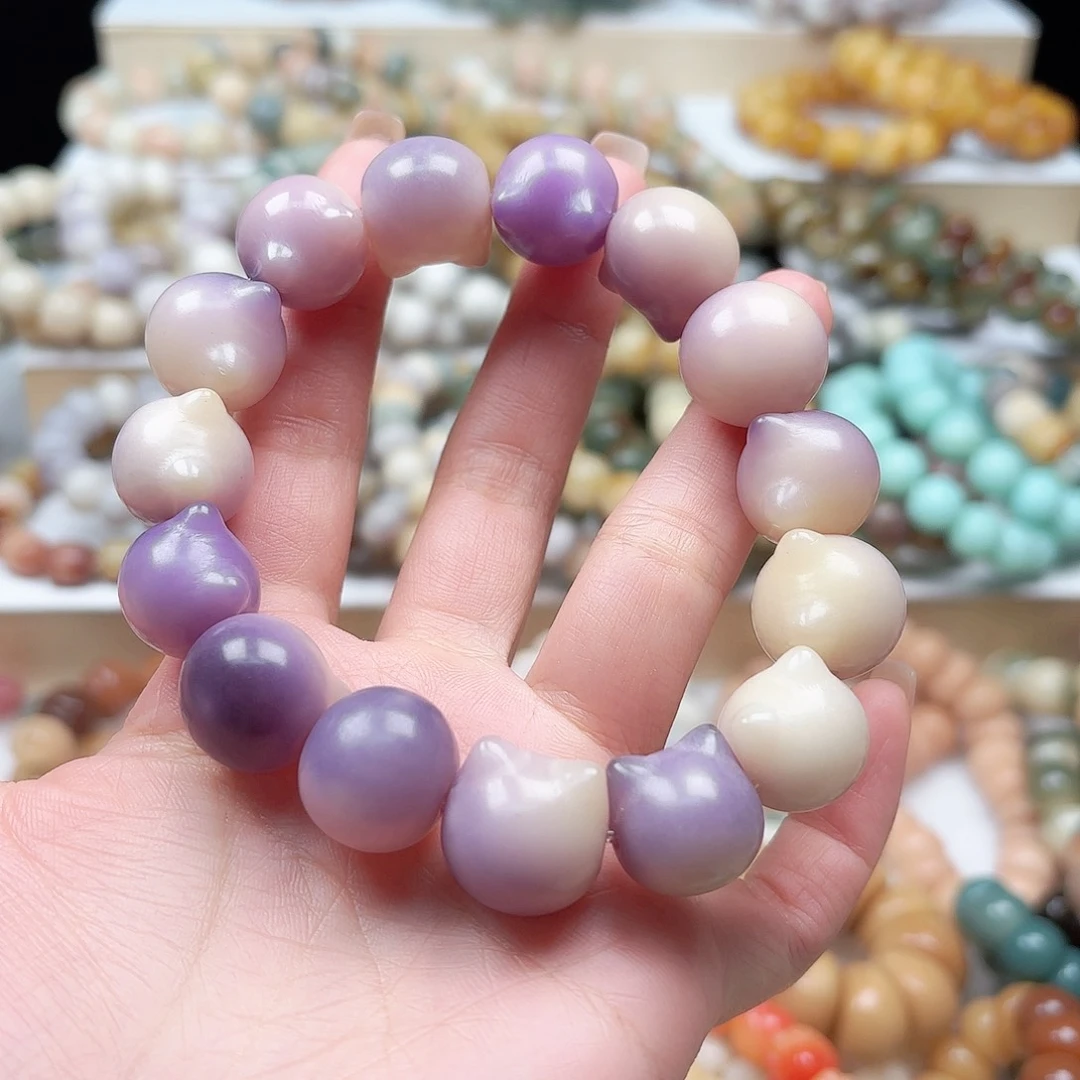 菩提根/象牙果吊坠16 mm 猫头一串瑕疵福利不售后b004