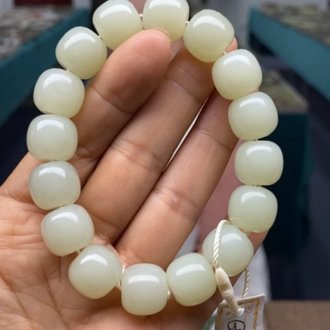 和田玉未镶嵌手链暖白14