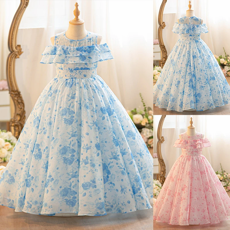 大童夏季雪纺裙子夏装女童连衣裙2025新款小女孩韩版儿童碎花长裙