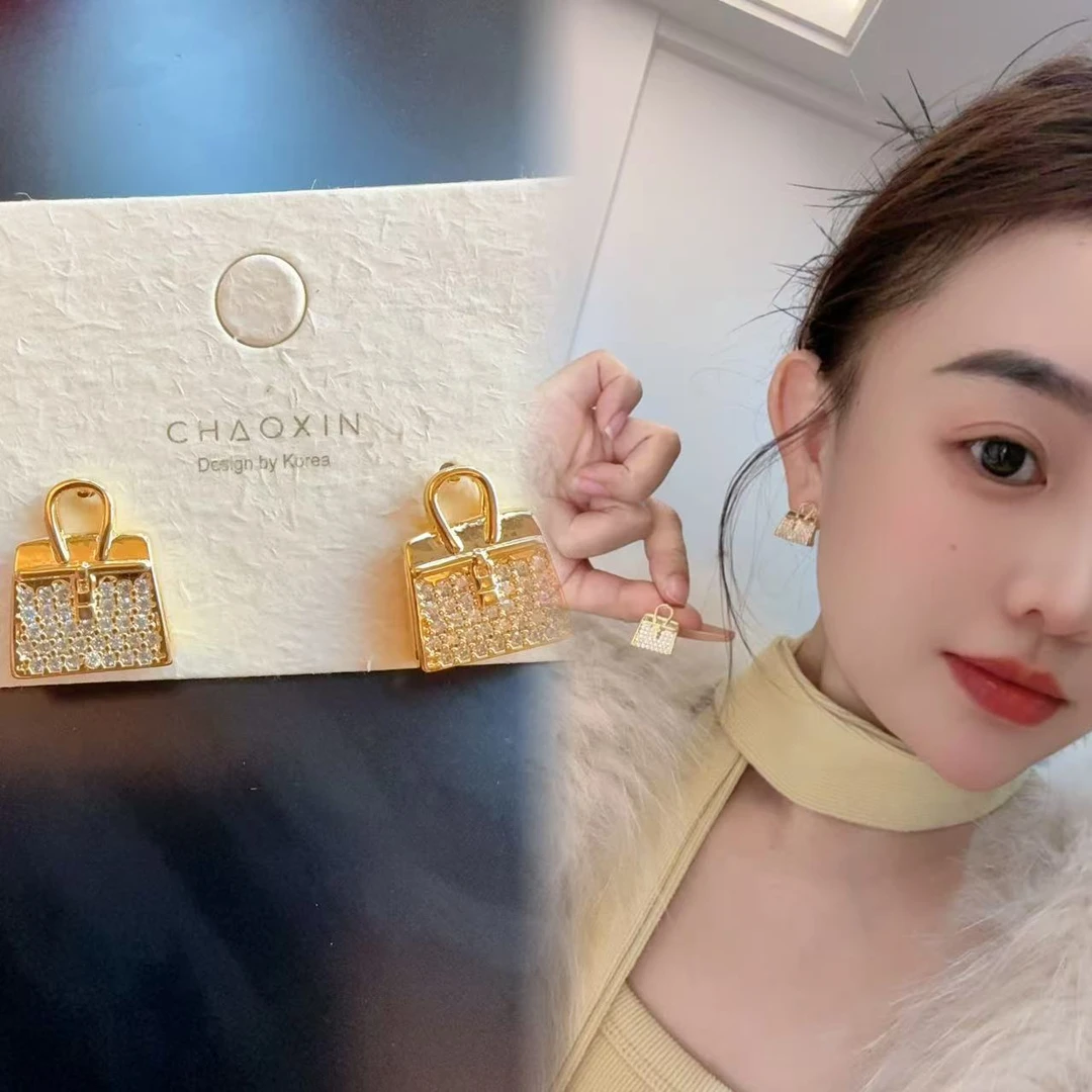 铜合金耳饰 【轻奢包包】高级感轻奢小众耳饰耳环 F601