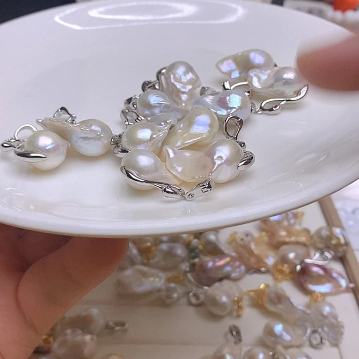 淡水珍珠银S925镶嵌颈饰73