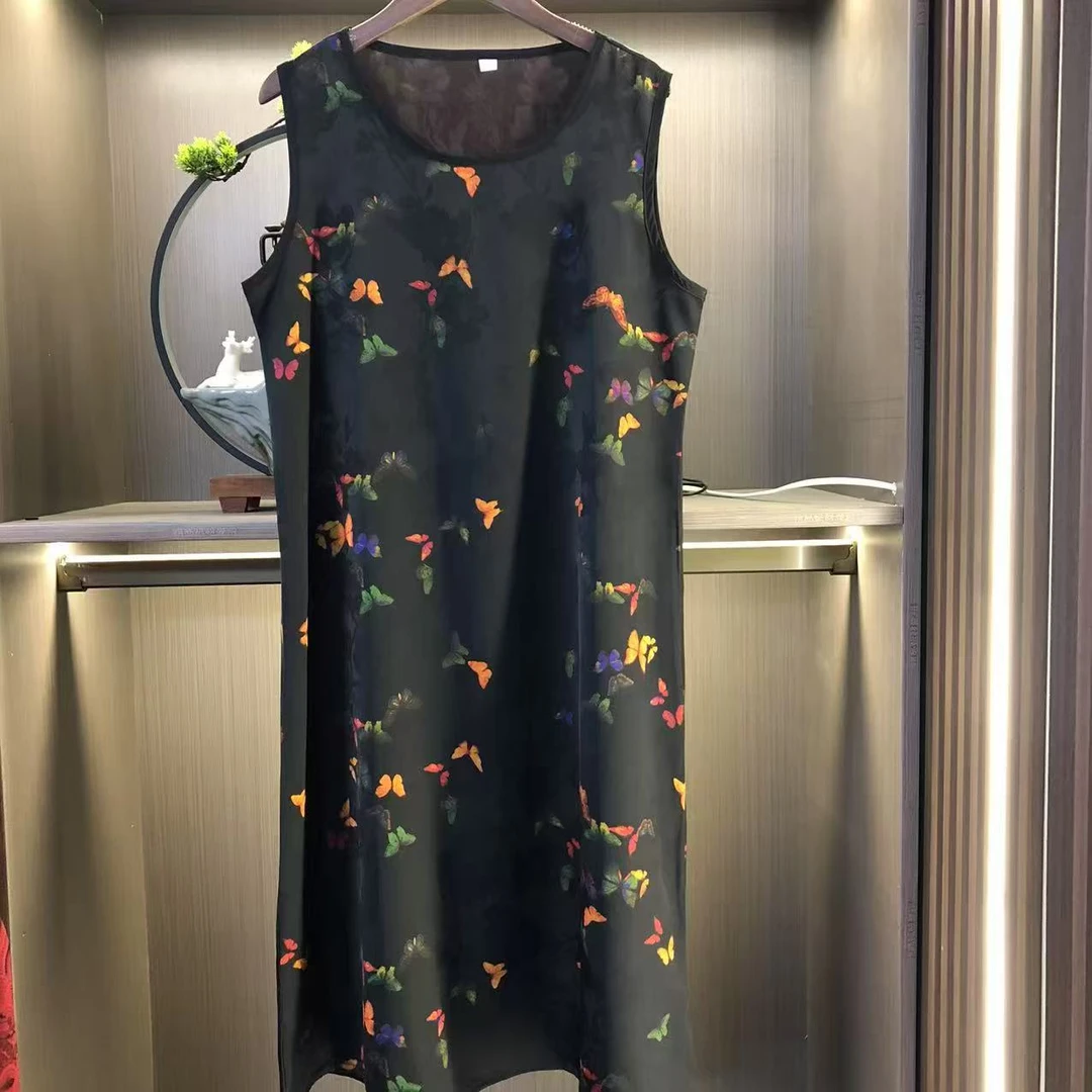 【梦蝶】2025年香云气质百搭时尚夏季中长款无袖背心裙