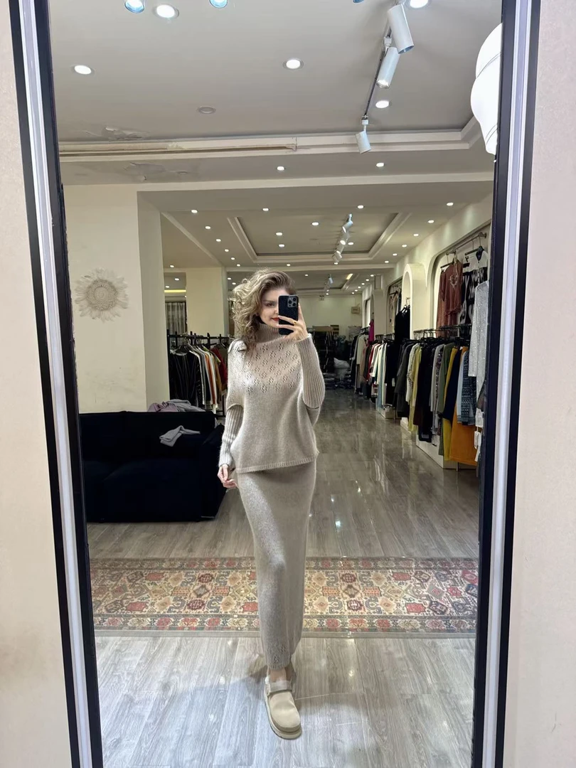 2025年自家原创设计高气质百搭上衣半身裙女款两件套套装