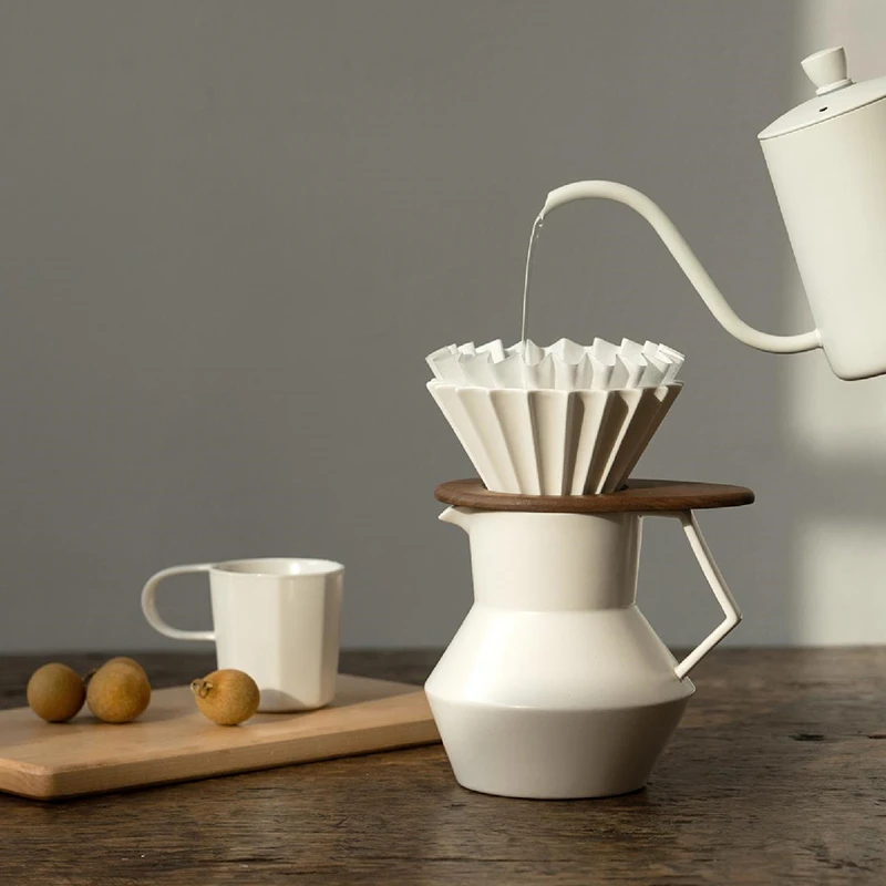 咖啡套装 鹿至系列德化瓷手冲咖啡壶过滤器滤纸盒滤杯架