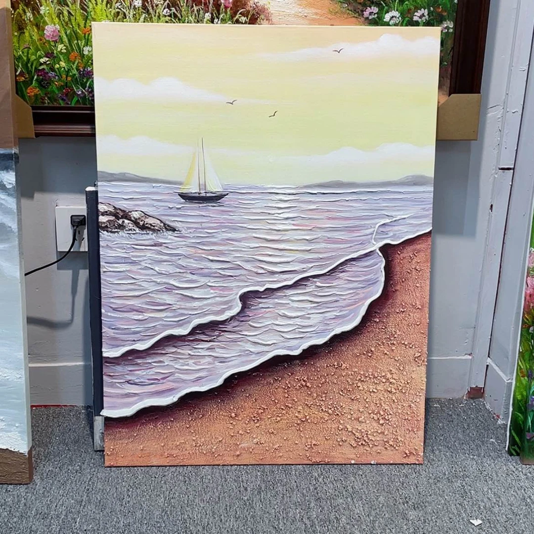 【闪购商品】油画含框80×60一帆风顺手绘油画