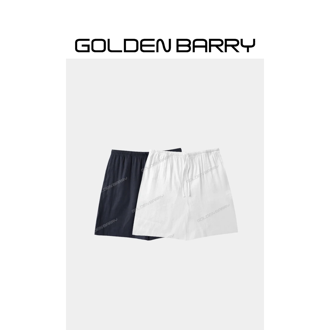 GOLDENBARRY|561089亚麻阔腿休闲短裤